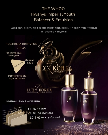 The History of Whoo | Ультра люкс омолаживающие тонер и эмульсия Hwanyu Imperial